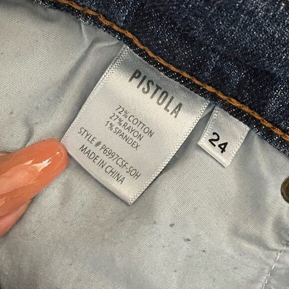 Pistola Monroe High Rise Jeans Womens 24 Soho Blue Distressed True Classic Fit - Picture 5 of 9